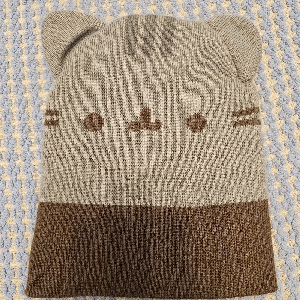 Kids Cute Cat Ear Beanie - Beige & Brown